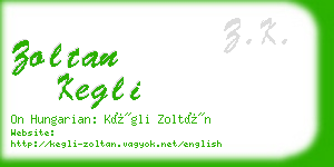 zoltan kegli business card